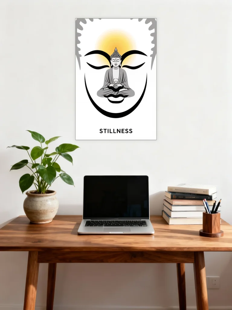 Stillness Minimal Buddha Poster