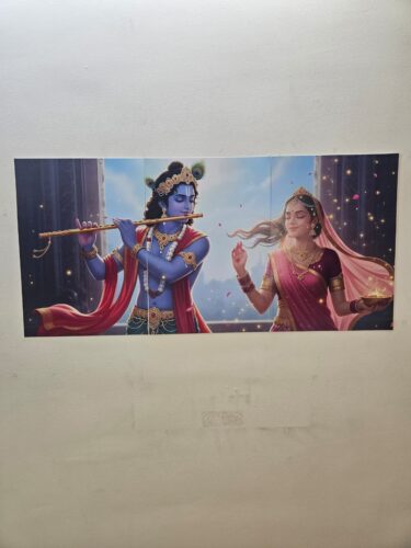 Krishna & Radha Divine Harmony Split Poster (Set of 3) photo review