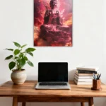 buddha-wall-art-home-office-desk-setup