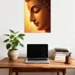Peace Within Golden Buddha Poster