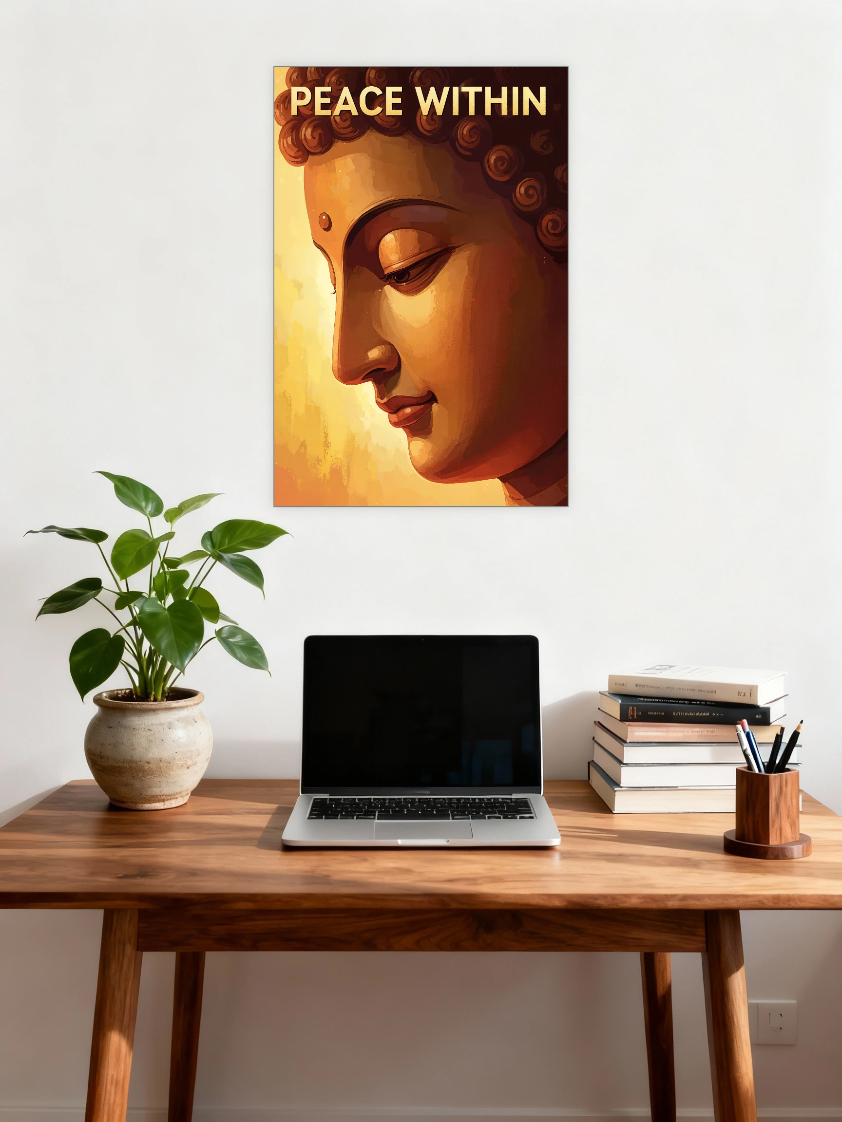 Peace Within Golden Buddha Poster Peace Within Golden Buddha Poster