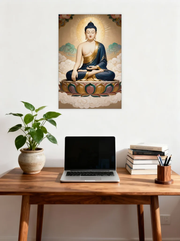 Sacred Lotus Enlightenment Buddha Poster