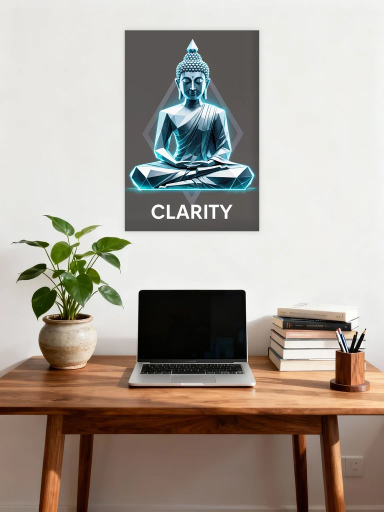 Clarity Geometric Buddha Poster