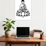Minimal Lotus Buddha Line Art Poster