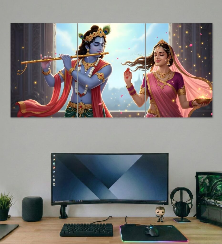 radha krishna flute harmony poster