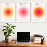 Mind Body Soul Glow Aura Poster Set