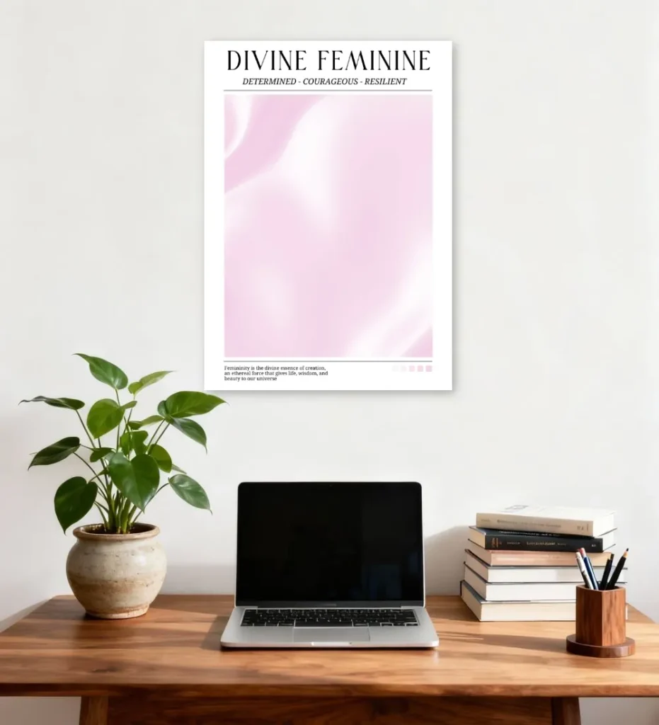 Divine Feminine Soft Pink Affirmation Aura Poster