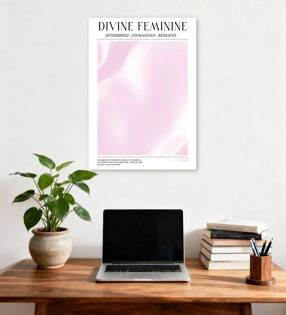 Divine Feminine Soft Pink Affirmation Aura Poster Divine Feminine Soft Pink Affirmation Aura Poster