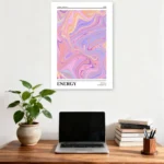 Energy Retro Swirl Abstract Aura Poster