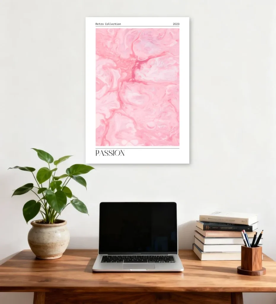 Passion Pink Marble Abstract Aura Poster