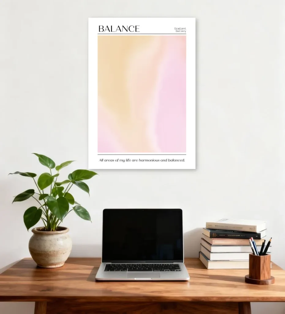 Balance Soft Gradient Affirmation Aura Poster