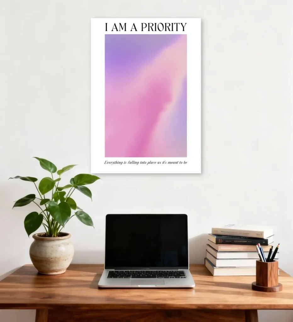 I Am a Priority Gradient Affirmation Aura Poster