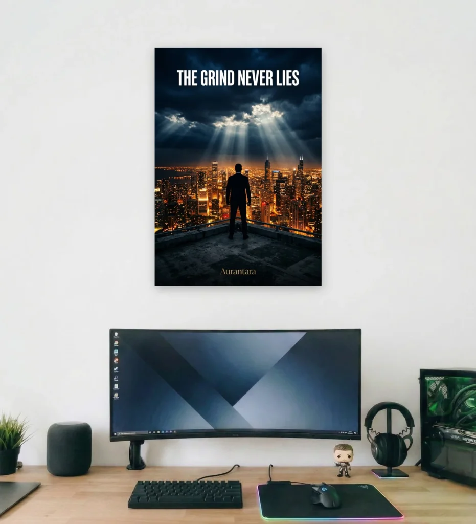 The Grind Never Lies Supportive Wall Art - Aurantara Collection