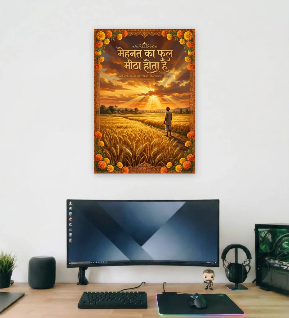 Mehnat Ka Fal Supportive Wall Art - Aurantara Collection