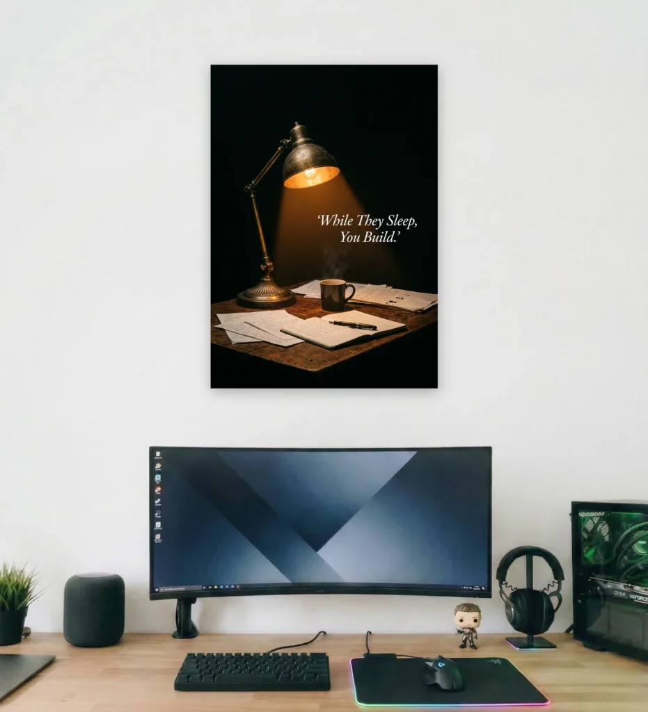 Midnight Work Supportive Wall Art - Aurantara Collection