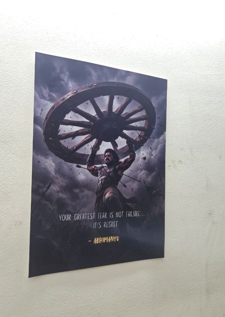abhimanyu poster on a wall