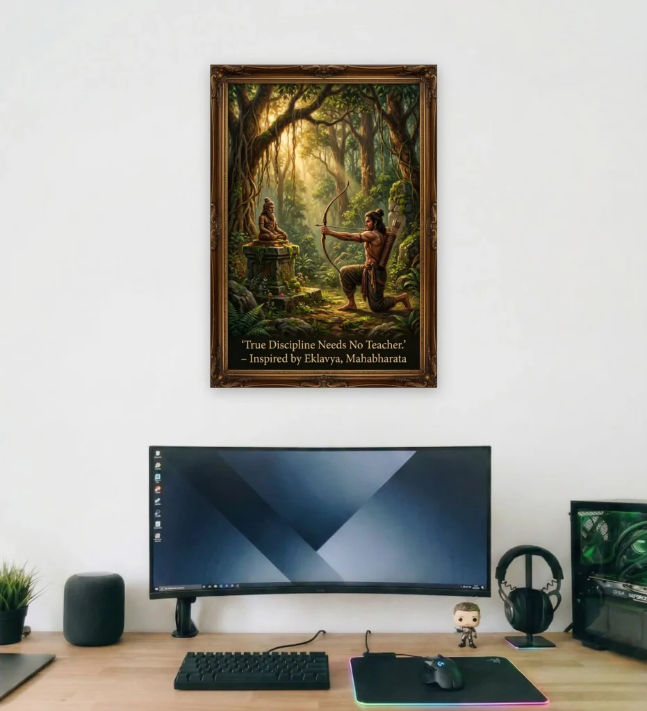 Eklavyas Devotion Supportive Wall Art - Aurantara Collection