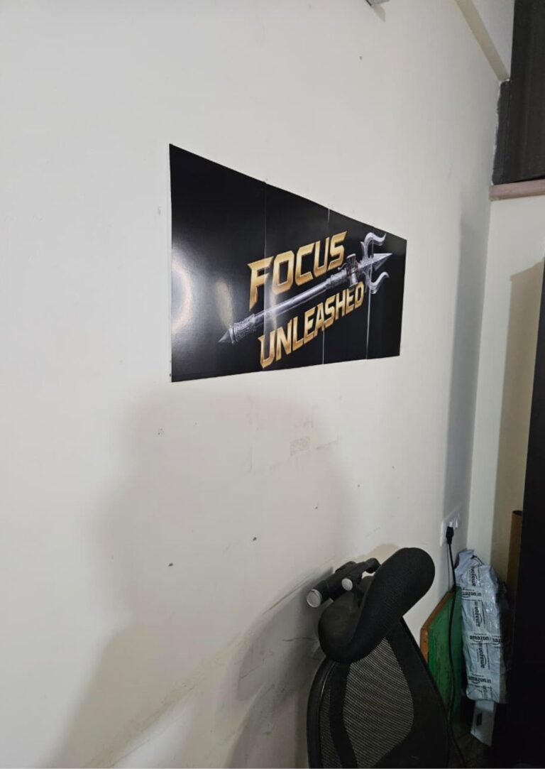 focus unleashed poster on a wall