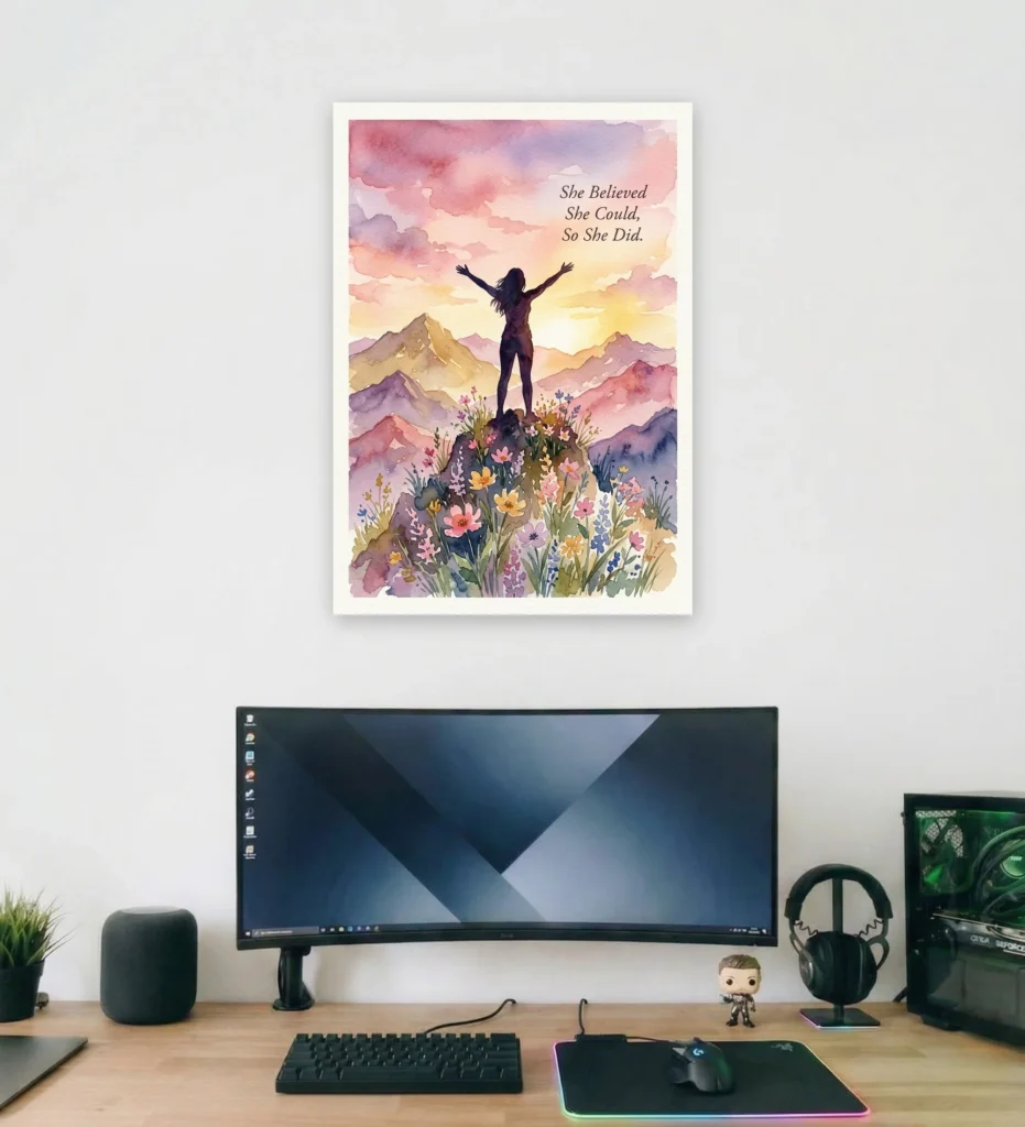 She Believed She Could Supportive Wall Art - Aurantara Collection