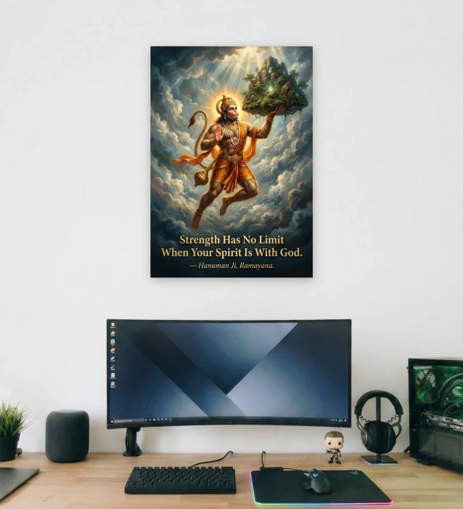 Hanumans Strength Supportive Wall Art - Aurantara Collection