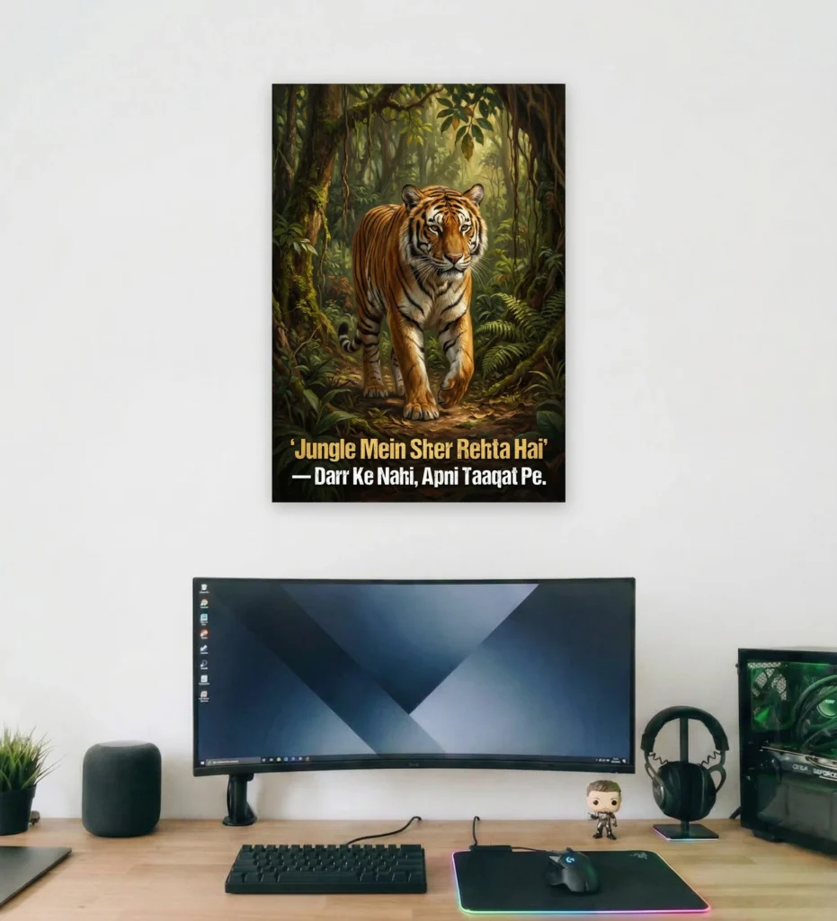 Jungle Mein Sher Supportive Wall Art - Aurantara Collection