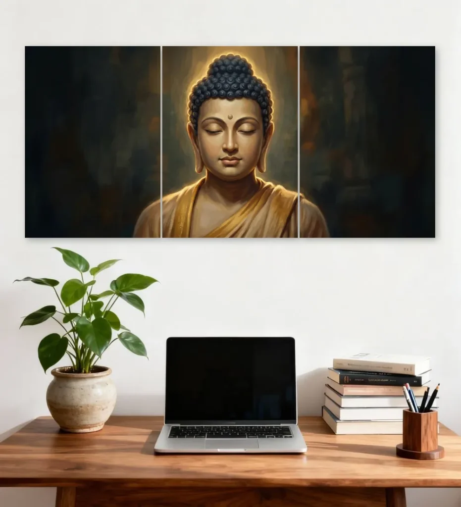 inner peace split poster of buddha
