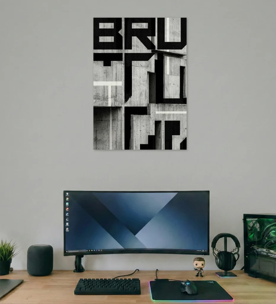 Brutalist Typography Concrete Poster