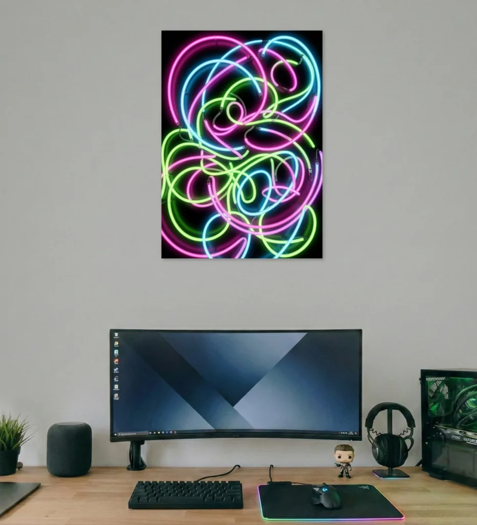 Electric Chaos Neon Poster