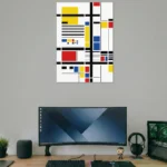 Modern Grid Harmony Abstract Poster