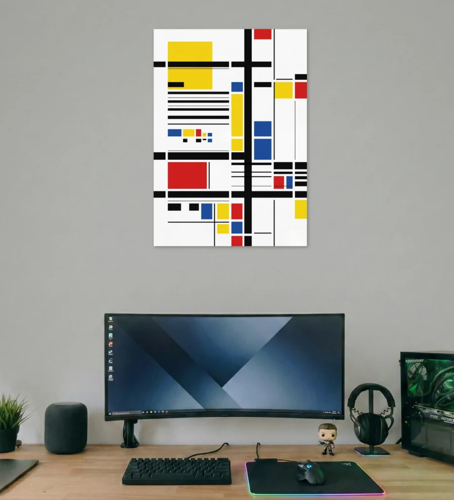 Modern Grid Harmony Abstract Poster
