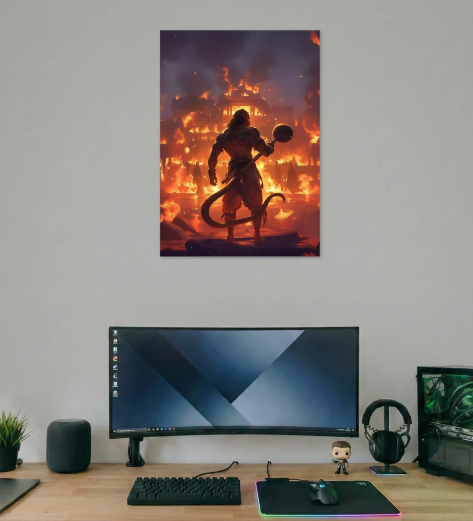 Burning Lanka Hanuman Warrior Poster