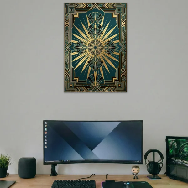 Emerald Symmetry Art Deco Poster