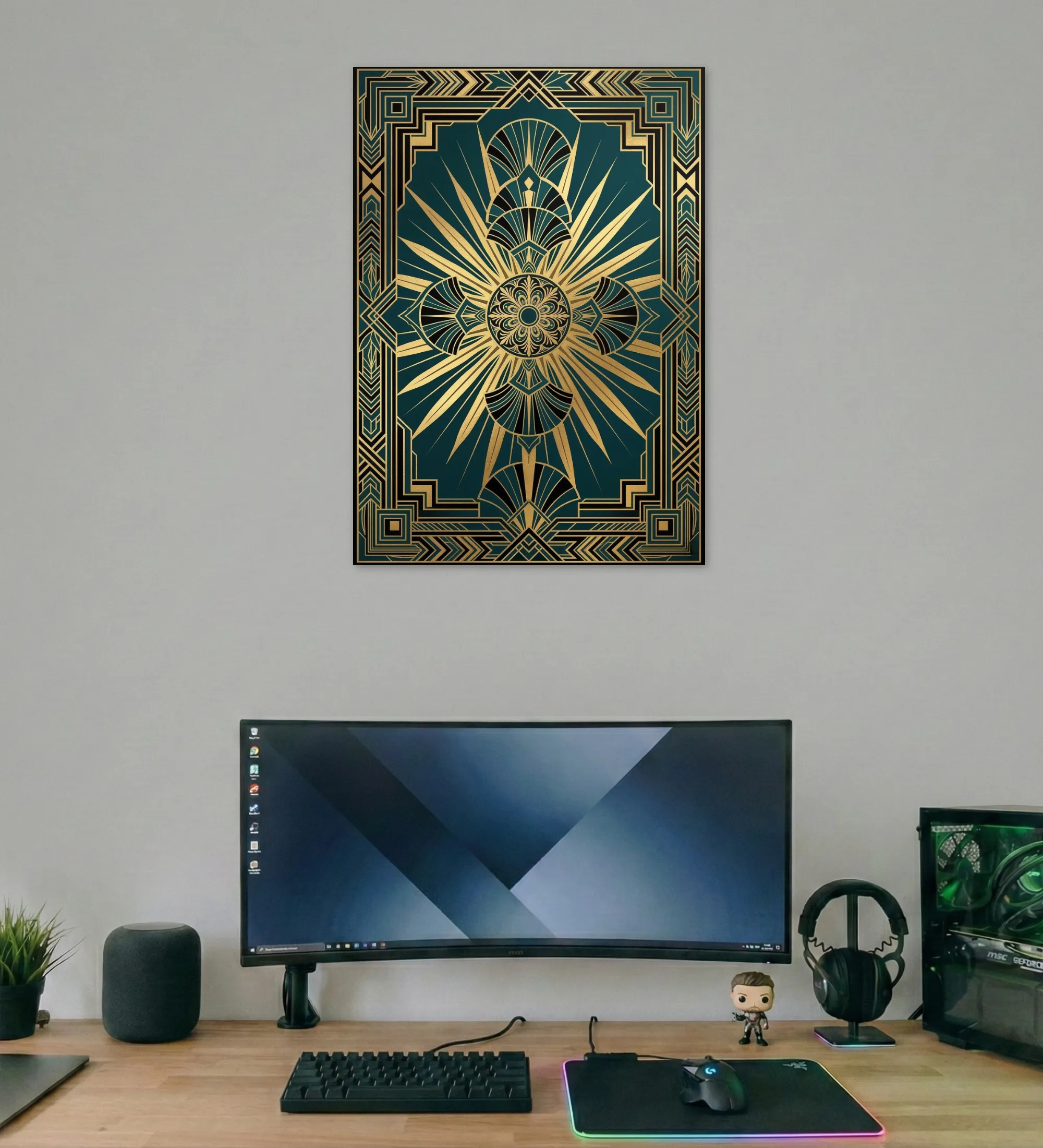 Emerald Symmetry Art Deco Poster Emerald Symmetry Art Deco Poster