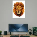 Geometric Lion Strength Poster