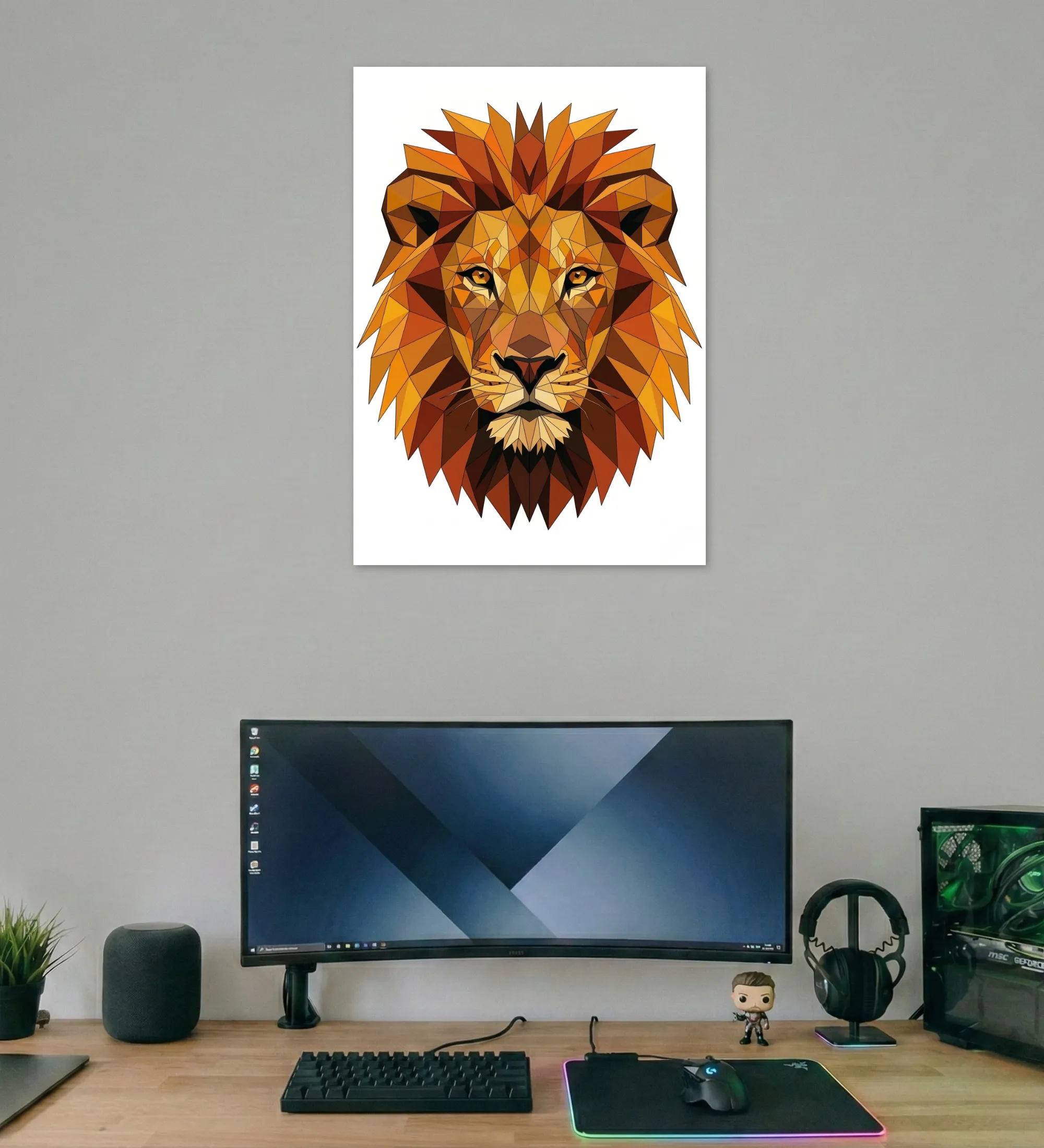 Geometric Lion Strength Poster Geometric Lion Strength Poster