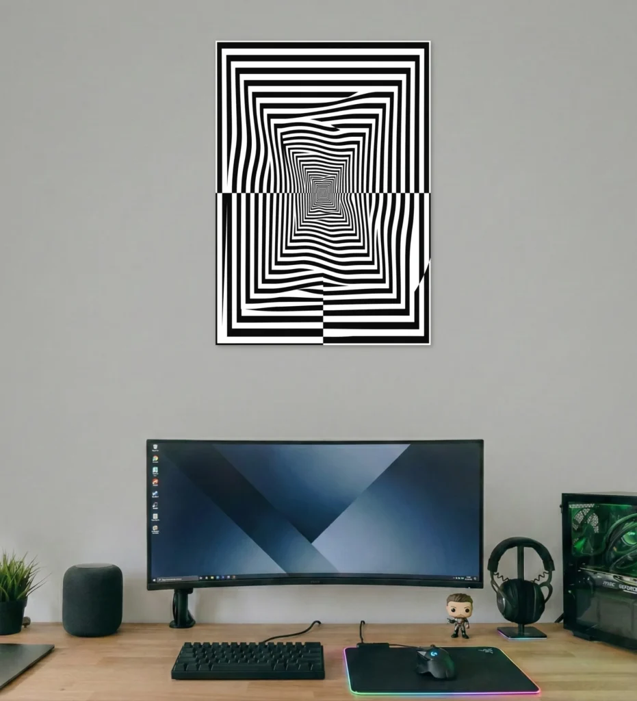 Optical Illusion Waves Poster