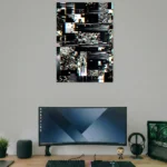 Cyber Glitch Digital Art Poster