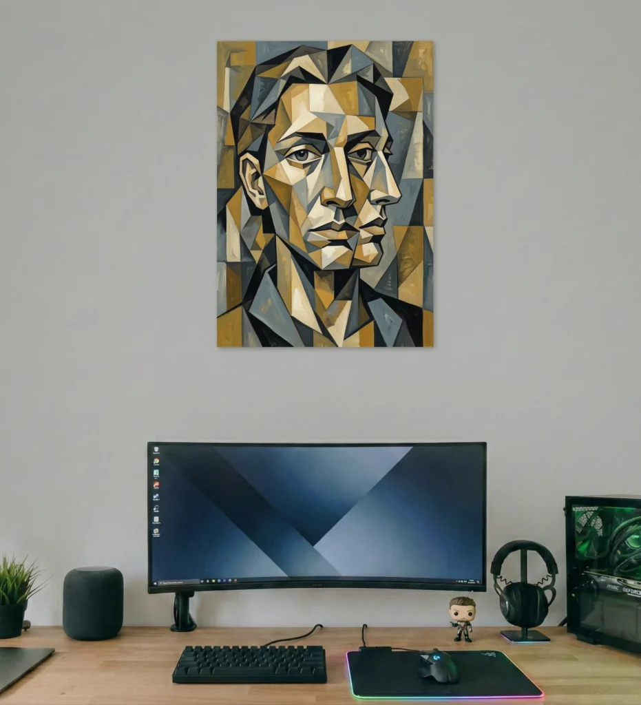 Geometric Portrait Art Poster