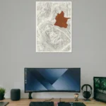 Topographic Mountain Contour Art Poster