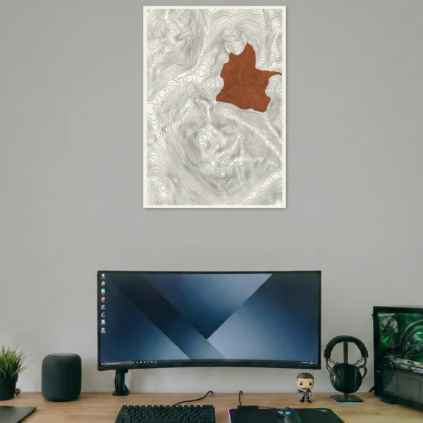 Topographic Mountain Contour Art Poster